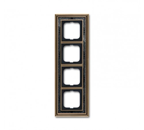 Рамка 4-постовая, серия Династия, Латунь античная, черная роспись  1754-0-4598   2CKA001754A4598  ABB