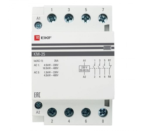 Контактор модульный КМ 25А 3NО+NC (3 мод.) EKF PROxima  km-3-25-31  EKF