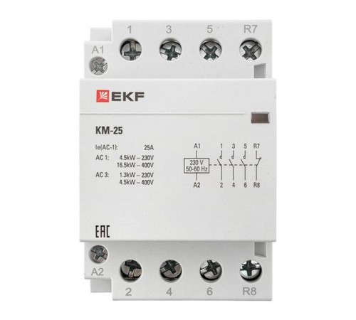Контактор модульный КМ 25А 3NО+NC (3 мод.) EKF PROxima  km-3-25-31  EKF