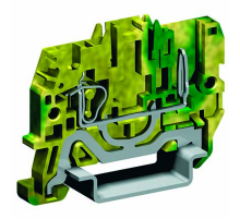 Пружинная клемма заземления со штыревым контактом. Желто-зеленая. 2,5 кв. мм.  ZHVT500  DKC