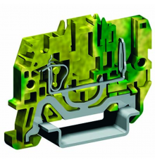 Пружинная клемма заземления со штыревым контактом. Желто-зеленая. 2,5 кв. мм.  ZHVT500  DKC