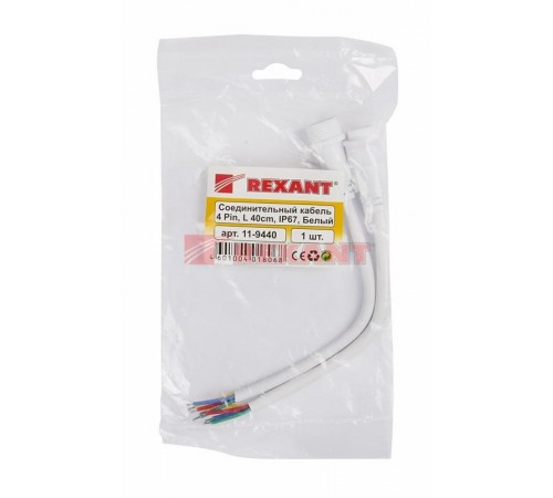 Соединительный кабель (4pin) герметичный (IP67) 4х0.75 мм 300 V белый  11-9440  REXANT