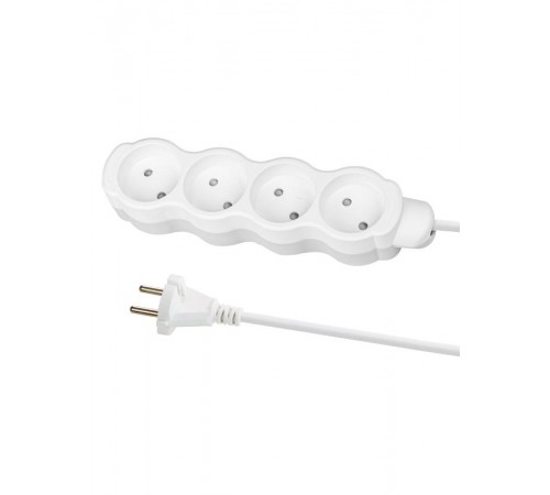 Удлинитель бытовой "Люкс" 4 гнезда, 5 м, б/з, с з/ш, ПВС 2х0,75 мм2, 6 А, 250 В, 1400 Вт  SQ1303-4008  TDM