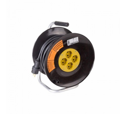 Удлинитель силовой на катушке 4 гнезда с/з 50 м 3х2,5 мм PROFESSIONAL  11-7615  PROconnect