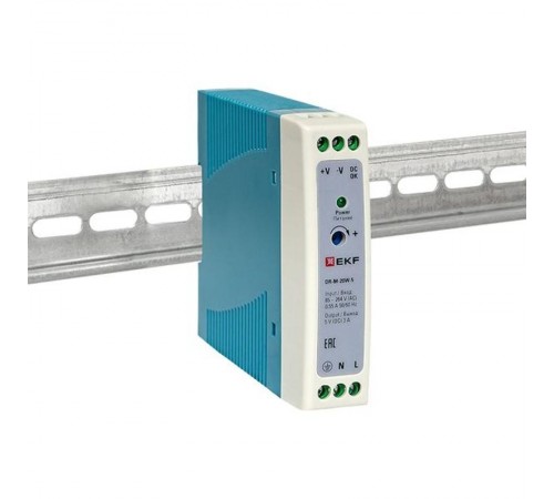 Блок питания на дин рейку 20Вт,Uвх ~ 220 В AC m, Uвых - 5 В DC постоянного тока DR-M-20W-5 EKF