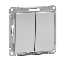 W59 Матовый хром Выключатель 2-клавишный 10АХ  VS510-252-5-86  SE