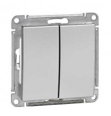 W59 Матовый хром Выключатель 2-клавишный 10АХ  VS510-252-5-86  SE