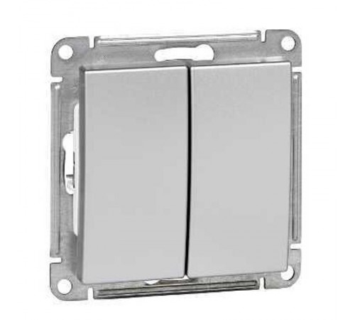 W59 Матовый хром Выключатель 2-клавишный 10АХ  VS510-252-5-86  SE