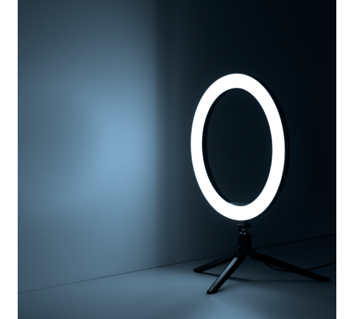 Светильник кольцевой 15W 800lm 3000-6500K 5V USB IP20 300*23мм черный дим пульт е LED 1/20  RL003  Gauss