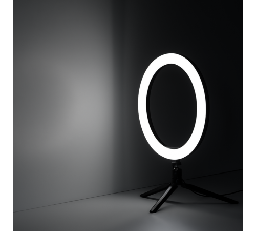 Светильник кольцевой 15W 800lm 3000-6500K 5V USB IP20 300*23мм черный дим пульт е LED 1/20  RL003  Gauss