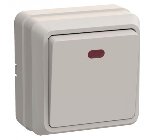 ОКТАВА кремовый Выключатель 1-клавишный с индикацией О/У 10А ВС20-1-1-ОКм  EVO11-K33-10-DC  GENERICA