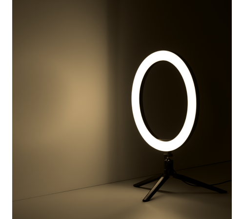 Светильник кольцевой 15W 800lm 3000-6500K 5V USB IP20 300*23мм черный дим пульт е LED 1/20  RL003  Gauss