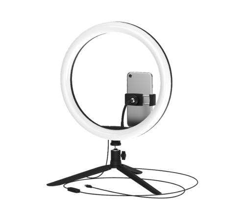 Светильник кольцевой 15W 800lm 3000-6500K 5V USB IP20 300*23мм черный дим пульт е LED 1/20  RL003  Gauss