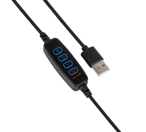 Светильник кольцевой 15W 800lm 3000-6500K 5V USB IP20 300*23мм черный дим пульт е LED 1/20  RL003  Gauss