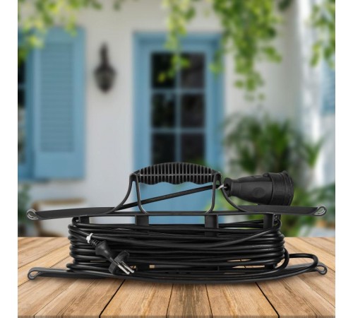 Удлинитель силовой ЭРА GREEN LINE FR-10-10m Greenline на рамке 1 розетка без заземления 10м ПВС 2x1мм2   Б0065145  ЭРА