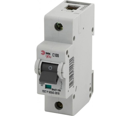Выключатель автоматический однополюсный NO-902-270 ВА47-100 1Р 100А 10кА кривая D (12/120/2880) Pro  Б0048860  ЭРА