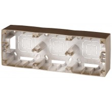 12-6103-13 ЭРА Коробка наклад. монтажа 3 поста, Эра12, бронза  Б0043187  ЭРА