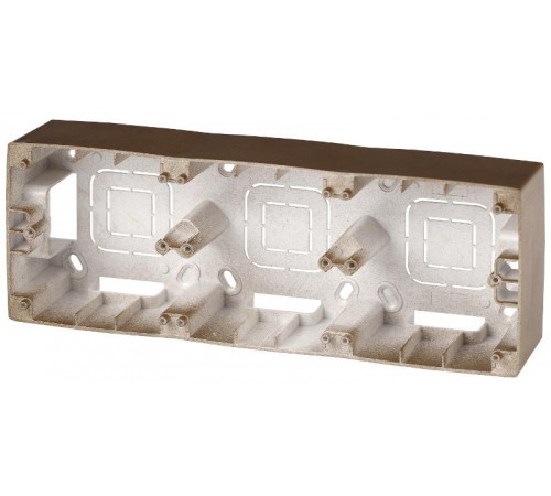 12-6103-13 ЭРА Коробка наклад. монтажа 3 поста, Эра12, бронза  Б0043187  ЭРА