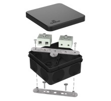 Коробка огнестойкая для о/п двухкомпонентная 60-0210-FR10.0-4 Е15-Е120 RAL9005 80х80х40 (44 шт/кор) черная  60-0210-9005-FR10.0-4  Промрукав