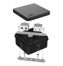 Коробка огнестойкая для о/п двухкомпонентная 60-0210-FR10.0-4 Е15-Е120 RAL9005 80х80х40 (44 шт/кор) черная  60-0210-9005-FR10.0-4  Промрукав