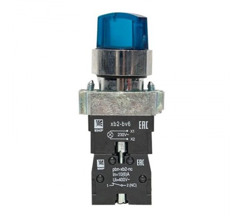 Переключатель BD33 3P c синей подстветкой 230В NO PROxima  xb2-bk33-b-230  EKF