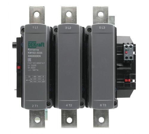 Контактор 800А 110В_АС АС3_ АС4 1НО+1НЗ КМ-102  21957DEK  DEKraft