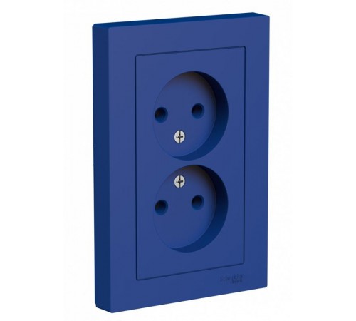 AtlasDesign Аквамарин Розетка 2-ая без заземления,16А, в сборе  ATN001120  SE