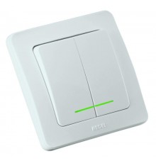 Выключатель скрытой установки, двухклавишный, с индикацией, цвет белый  ВС10-352  HEGEL