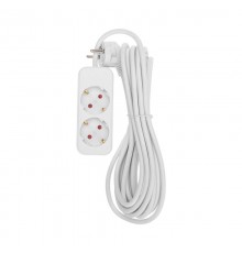 Удлинитель STANDARD 2 гнезда, 5м, 3х1,0мм, с/з, белый  13-4005  REXANT