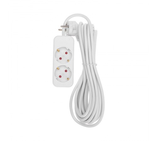 Удлинитель STANDARD 2 гнезда, 5м, 3х1,0мм, с/з, белый  13-4005  REXANT