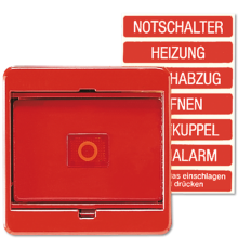 Клавиша с стеклянной пластиной для выключателей и кнопок; красная  561GLRT  Jung