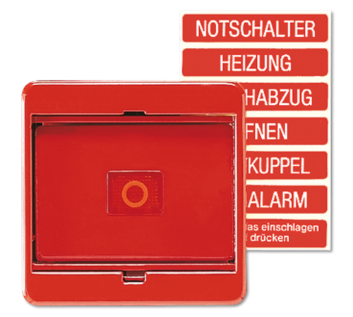 Клавиша с стеклянной пластиной для выключателей и кнопок; красная  561GLRT  Jung