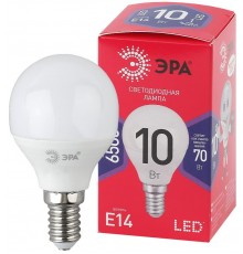 Лампа светодиодная ЭКО LED P45-10W-865-E14 R (диод, шар, 10Вт, хол, E14)  Б0045354  ЭРА