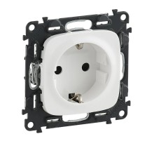 Valena ALLURE DIY Белый Розетка 1-ая с/з с защитными шторками, винт.зажим  753724  Legrand