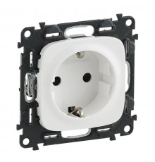 Valena ALLURE DIY Белый Розетка 1-ая с/з с защитными шторками, винт.зажим  753724  Legrand