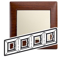 Valena Тонированное дерево Рамка 4-ая гориз  770314  Legrand
