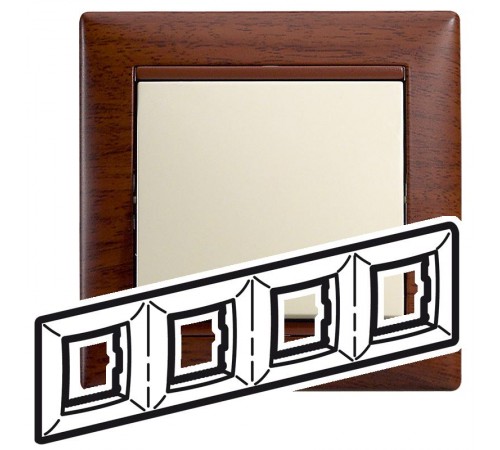 Valena Тонированное дерево Рамка 4-ая гориз  770314  Legrand