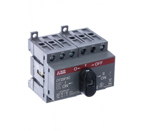 Реверсивный рубильник OT25F3С до 25А 3-полюсный (с резерв. ручкой)  1SCA104863R1001  ABB