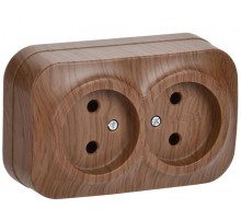 РС22-2-ХД Розет. 2-ая без з/к о/у 10А GLORY дуб  ERH20-K24-10  IEK