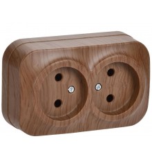 РС22-2-ХД Розет. 2-ая без з/к о/у 10А GLORY дуб  ERH20-K24-10  IEK