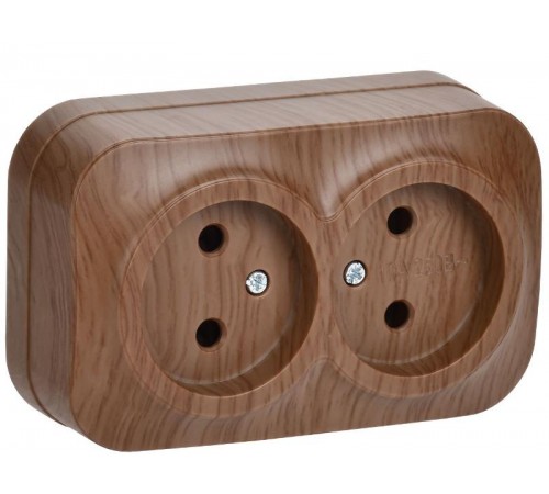 РС22-2-ХД Розет. 2-ая без з/к о/у 10А GLORY дуб  ERH20-K24-10  IEK