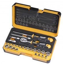 Набор головок с трещоткой и отверткой 1/4" ERGONIC в кейсе, 27 шт  05782706  Felo
