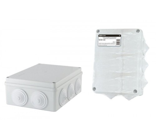Коробка распределительная о/п 190х140х70мм, крышка, IP44, 10 гермовводов, инд. штрихкод  SQ1401-1243  TDM