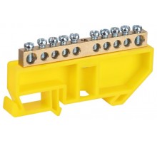 Шина  NO-224-90 PE земля на DIN-изоляторе ШНИ-6х9-10-Д-желтый  Б0062913  ЭРА