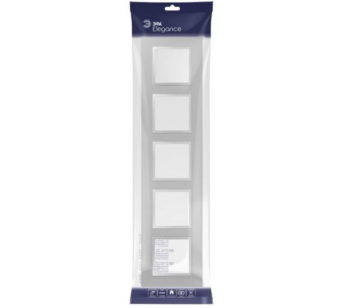 Рамка для розеток и выключателей Elegance 14-5015-03 Classic, на 5 постов, алюминий  Б0060593  ЭРА