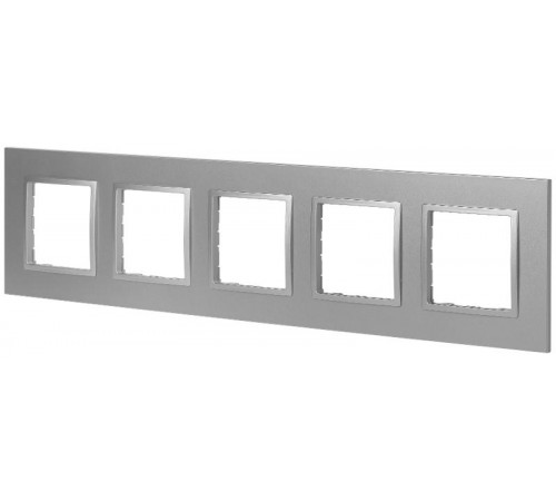 Рамка для розеток и выключателей Elegance 14-5015-03 Classic, на 5 постов, алюминий  Б0060593  ЭРА