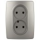Розетка ЭРА Серия 12 12-2107-16 , 2X2P, 16А-250В, титан   Б0065644  ЭРА