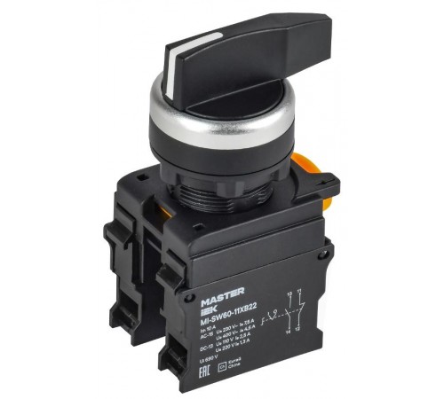 Переключатель длин. ручка 2 полож. возв. 1NO+1NC MASTER  MI-SW60-11XB22-3-25-2-K02  IEK
