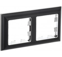 BRITE Рамка 2-ая РУ-2-Бр хром/черный  BR-M22-12-2-K23  IEK