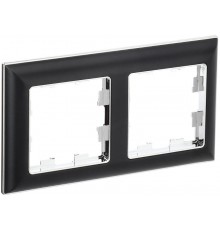 BRITE Рамка 2-ая РУ-2-Бр хром/черный  BR-M22-12-2-K23  IEK